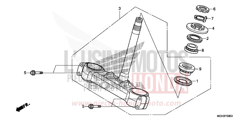 STEERING STEM for VFR1200X Dual Clutch PEARL SUNBEAM WHITE (NHA66) from 2012